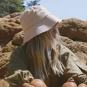 New Casual Short Brimmed  Both Ways Lightweight Canvas Bucket Hat Beige E0400